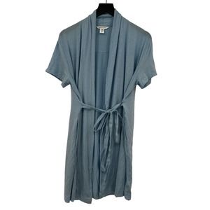 Athleta Nighttime Bliss Short Sleeve Wrap Robe Short Light Blue Women’s Size XS